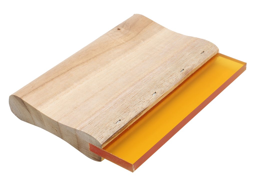 a wooden handle squeegee